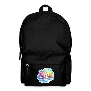 Segelboot - Illustration - Rucksack - Schwarz - Vorne