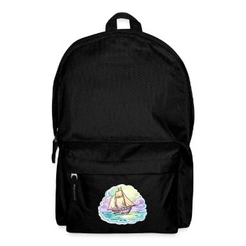 Segelboot - Illustration - Rucksack - Schwarz - Vorne
