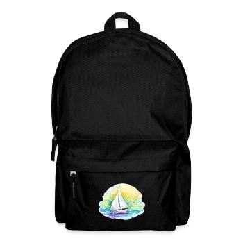 Segelboot - Illustration - Rucksack - Schwarz - Vorne