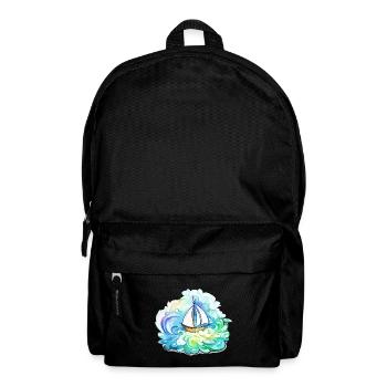 Segelboot - Illustration - Rucksack - Schwarz - Vorne