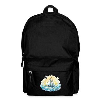 Segelboot - Illustration - Rucksack - Schwarz - Vorne