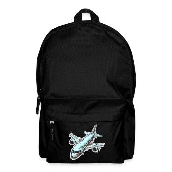 Airplane - illustration - Backpack - black - Front