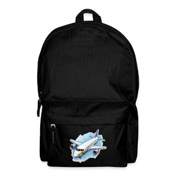 Airplane - illustration - Backpack - black - Front