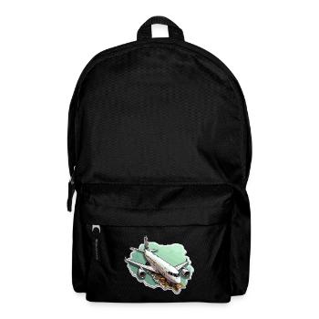 Airplane - illustration - Backpack - black - Front