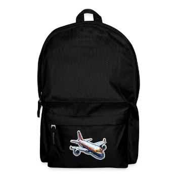 Airplane - illustration - Backpack - black - Front