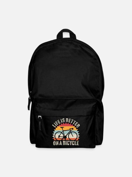 Das Leben ist besser auf einem Fahrrad T-Shirt Fahrrad Fahrrad - Rucksack - Schwarz