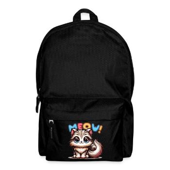 Meow - Katze Illustration - Rucksack - Schwarz - Vorne