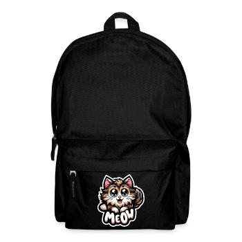 Meow - Katze Illustration - Rucksack - Schwarz - Vorne