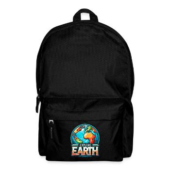 Explorez la Terre - Illustration de la Terre - Sac à dos - noir - Devant