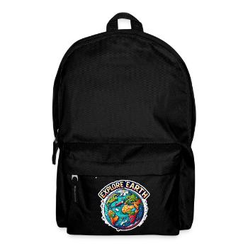 Explorez la Terre - Illustration de la Terre - Sac à dos - noir - Devant