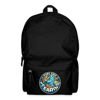 Explorez la Terre - Illustration de la Terre - Sac à dos - noir - Devant