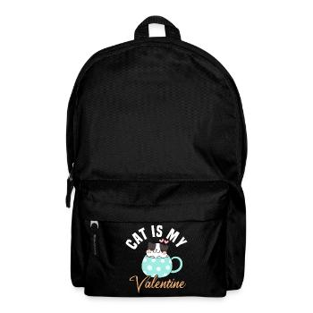 my cat is my valentine - Rucksack - Schwarz - Vorne