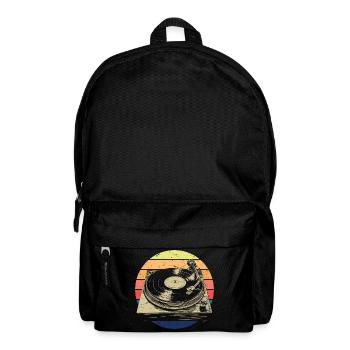Schallplatte Vinyl Musik Plattenspieler retro - Rucksack - Schwarz - Vorne