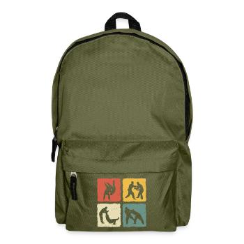 retro Judo t-shirt - Backpack - olive green - Front
