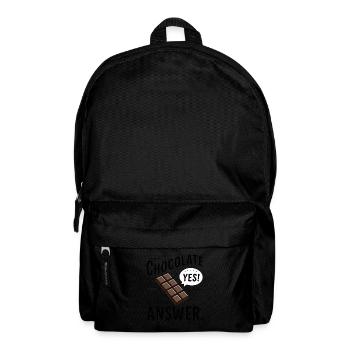Schokolade ist die Antwort. Egal was die Frage ist - Rucksack - Schwarz - Vorne