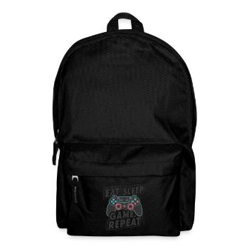 Eat, Sleep, Game, Repeat - Rucksack - Schwarz - Vorne