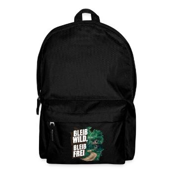 Bleib wild, bleib frei - Rucksack - Schwarz - Vorne