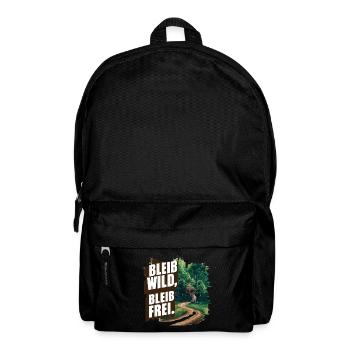 Bleib wild, bleib frei - Rucksack - Schwarz - Vorne