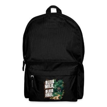 Bleib wild, bleib frei - Rucksack - Schwarz - Vorne