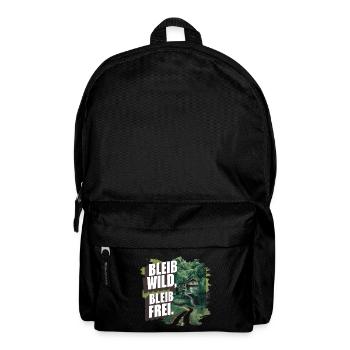 Bleib wild, bleib frei - Rucksack - Schwarz - Vorne