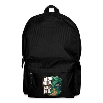 Bleib wild, bleib frei - Rucksack - Schwarz - Vorne