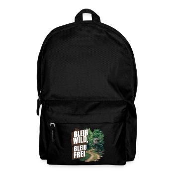 Bleib wild, bleib frei - Rucksack - Schwarz - Vorne