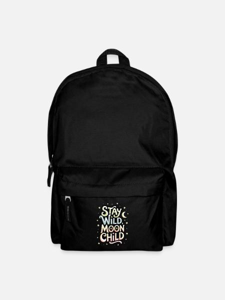 "Stay Wild, Moon Child – Mond und Sterne" - Rucksack - Schwarz