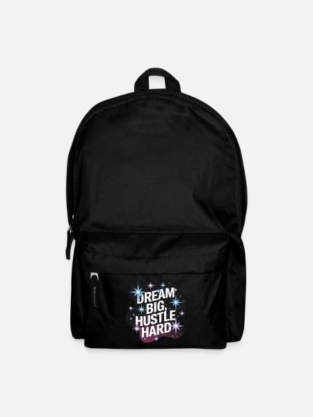 Dream Big, Hustle Hard – Nachthimmel - Rucksack - Schwarz