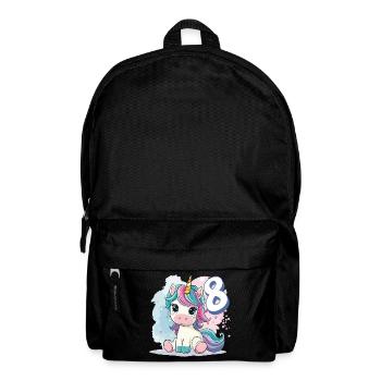 8ème anniversaire Licorne Arc-en-ciel Mignon Mignon - Sac à dos - noir - Devant