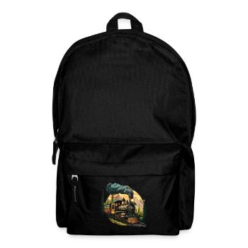Journey through Time: An Old-Fashioned Steam Train - Backpack - black - Front