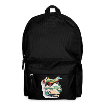 Boundless Horizons: Eine Luftaufnahme eines Flugzeugs - Rucksack - Schwarz - Vorne