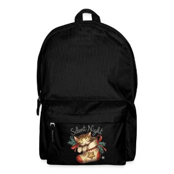 Douce nuit – Chaton en bas de Noël - Sac à dos - noir - Devant