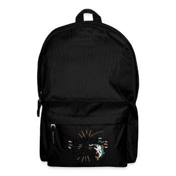 Hooked on Fishing – Funny Fishing Motif - Backpack - black - Front