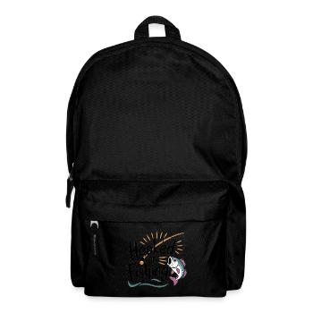 Hooked on Fishing – Funny Fishing Motif - Backpack - black - Front
