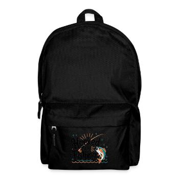 Hooked on Fishing – Funny Fishing Motif - Backpack - black - Front