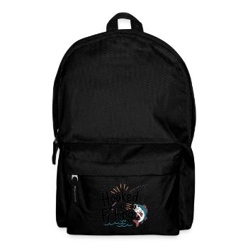 Hooked on Fishing – Funny Fishing Motif - Backpack - black - Front