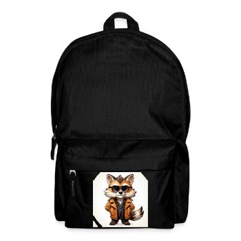 Der modische Waschbär-Designer - Rucksack - Schwarz - Vorne