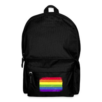 LGBTQ CSD Regenbogen Flagge Bunt - Rucksack - Schwarz - Vorne