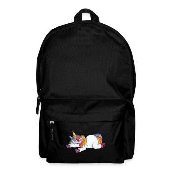 Not not today! Niedliches faules buntes Einhorn - Rucksack - Schwarz - Vorne