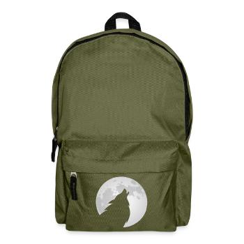 Wolf heult den Mond an - Rucksack - Olivgrün - Vorne