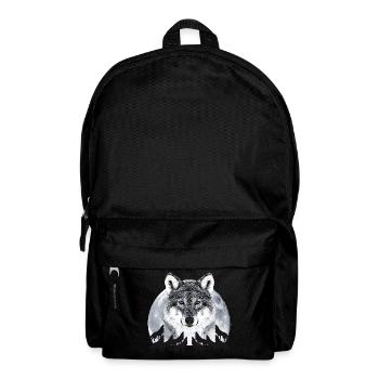 Wolf VollMond Pack Leader Rudelführer Dein Text - Rucksack - Schwarz - Vorne
