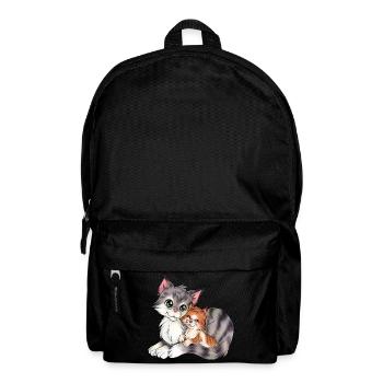 Niedliche Katze Mama mit Kitten Muttertag Geschenk - Rucksack - Schwarz - Vorne