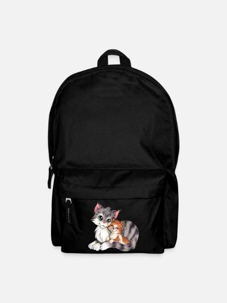 Niedliche Katze Mama mit Kitten Muttertag Geschenk - Rucksack - Schwarz