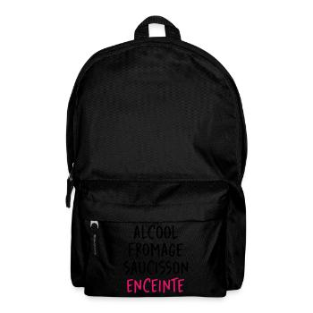 Alcool Fromage Saucisson ? Non ! Enceinte ! - Sac à dos - noir - Devant