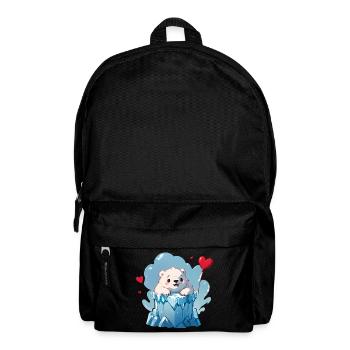 Verschenke diesen süßen Eisbären zum Valentinstag - Rucksack - Schwarz - Vorne