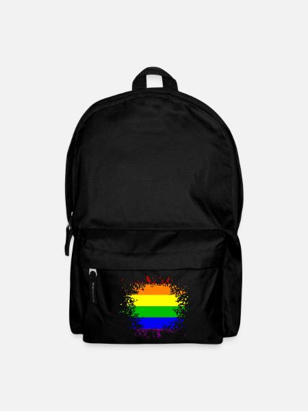 LGBT Rainbow Splash - Rucksack - Schwarz