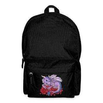 Niedlicher Drache mit Schatz aus Herzen Valentin - Rucksack - Schwarz - Vorne