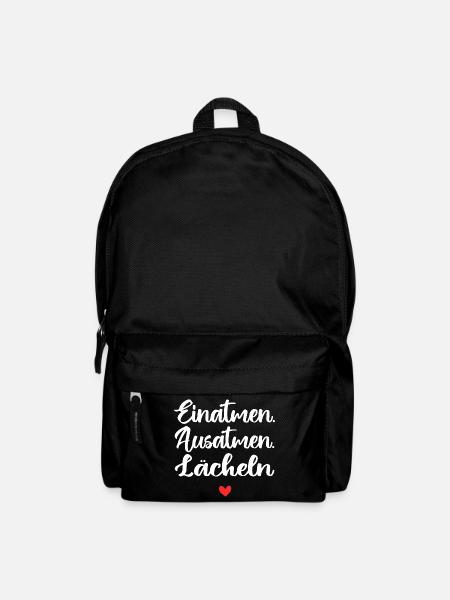 Einatmen. Ausatmen. Lächeln - Rucksack - Schwarz