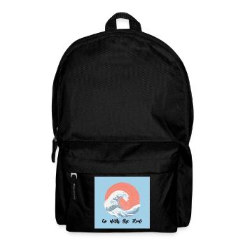 Vagues de la mer avec dicton motivant - Sac à dos - noir - Devant