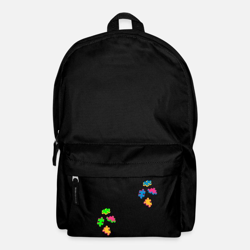 vier Puzzleteile - Rucksack - Schwarz